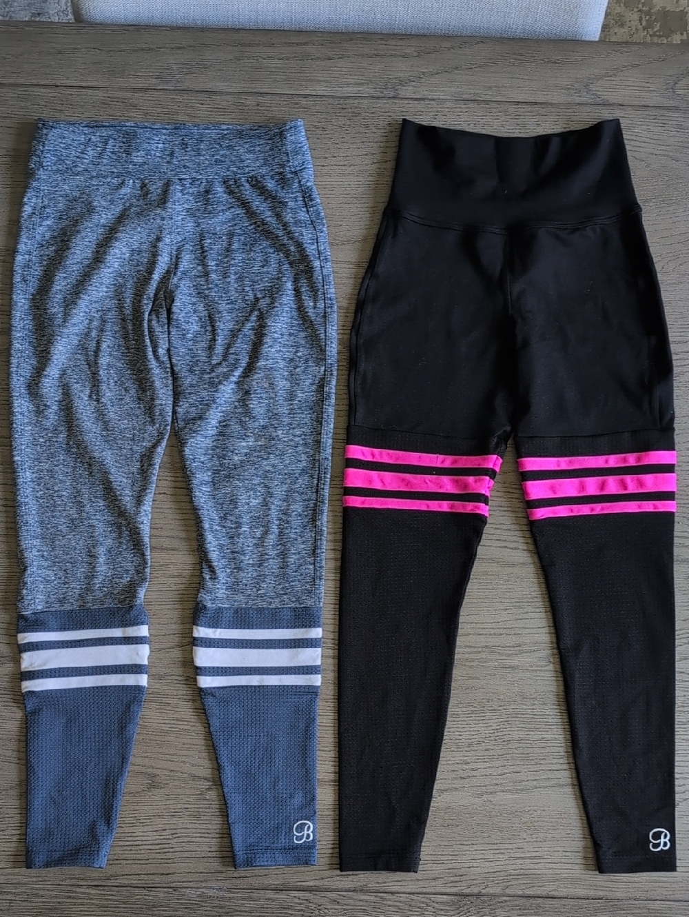 Bombshell Sportswear Black & Pink Striped Performance Leggings